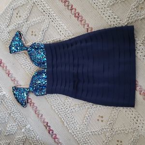 Sherri Hill blue gem embellished cocktail dress size 4